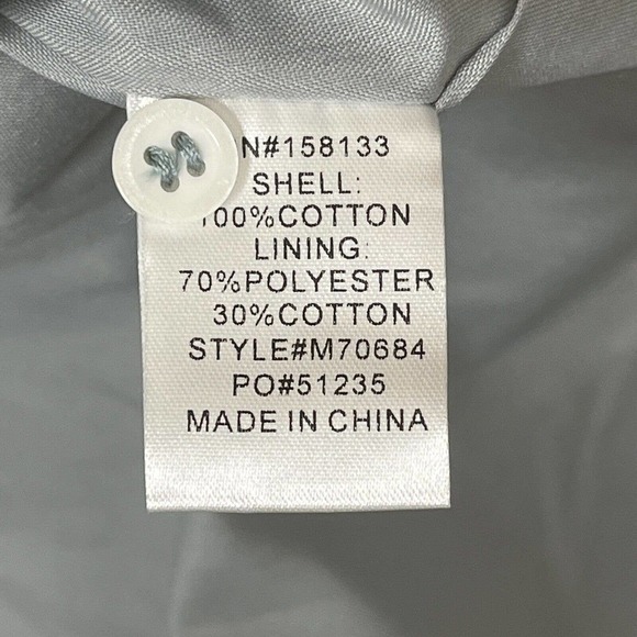 Moodie Slate Blue Dress S Cotton Poplin Half Button Ruffled Pockets Lined - Picture 9 of 9